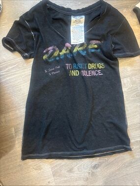 Black T‑Shirt - Rainbow DARE graphic